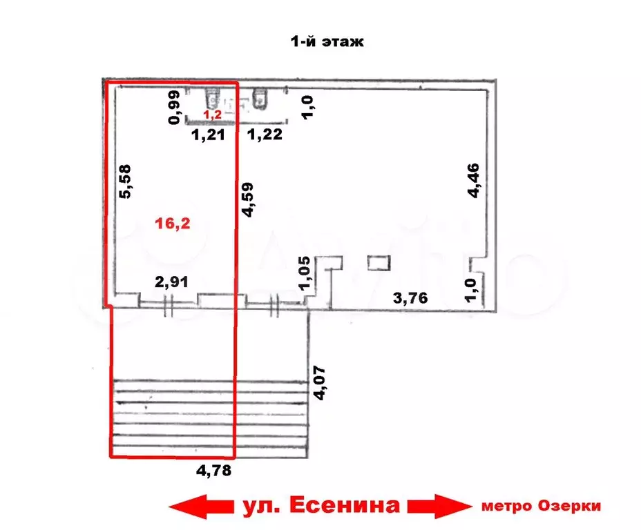 Помещeние 17 м, метро Озерки, без комиссии - Фото 0