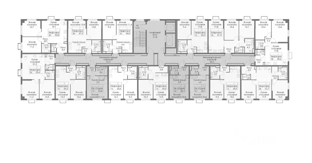 2-к кв. Ленинградская область, Всеволожский район, Заневское городское ... - Фото 2