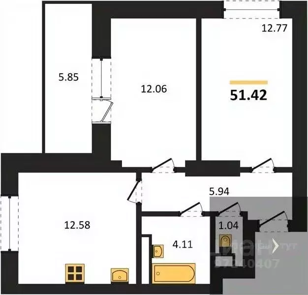 2-к кв. Воронежская область, Воронеж Транспортная ул., 58 (51.42 м) - Фото 0