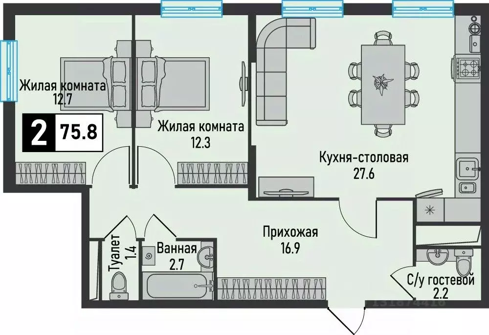 2-к кв. Ставропольский край, Железноводск городской округ, пос. ... - Фото 0