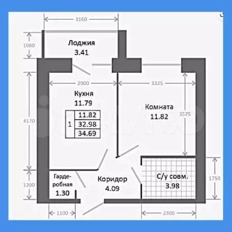 1-к. квартира, 36,4 м, 5/9 эт. - Фото 0