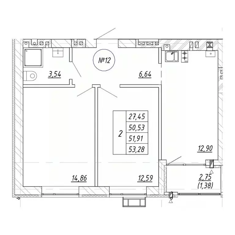 2-к кв. Калининградская область, Зеленоградск  (53.28 м) - Фото 1