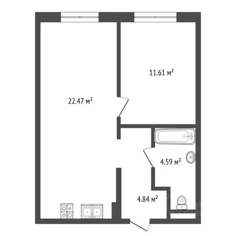 1-к кв. Тюменская область, Тюмень ул. Павла Никольского, 10к1блок2 ... - Фото 2