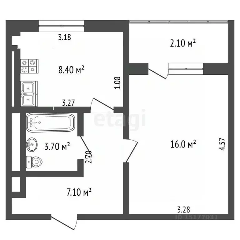 1-к кв. Ямало-Ненецкий АО, Новый Уренгой Тундровый мкр, 5 (34.2 м) - Фото 2