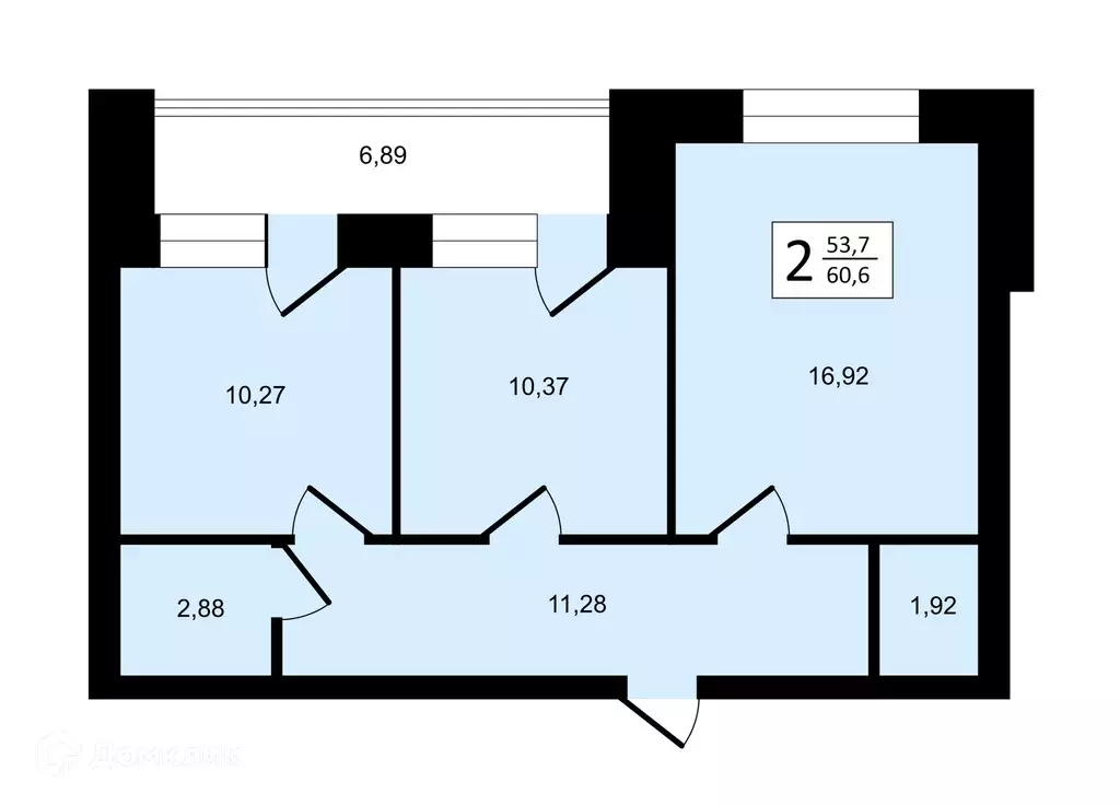 Продаётся 2-к квартира, 60.6 м - Фото 0