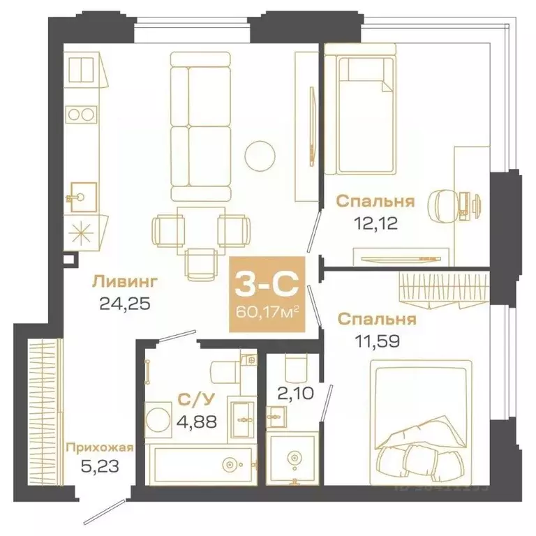 3-к кв. Новосибирская область, Новосибирск Академгородок мкр, ул. Мусы ... - Фото 0