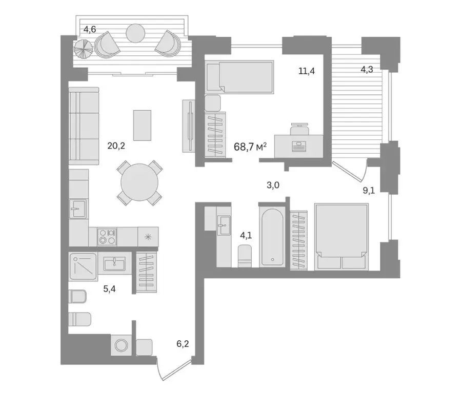 Продаётся 2-к квартира, 70.91 м - Фото 0