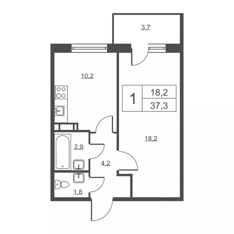 1-к кв. Санкт-Петербург Лабораторный просп., 23 (37.3 м) - Фото 1