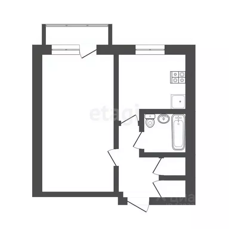 1-к кв. Тюменская область, Тюмень ул. Таллинская, 2А (32.9 м) - Фото 0