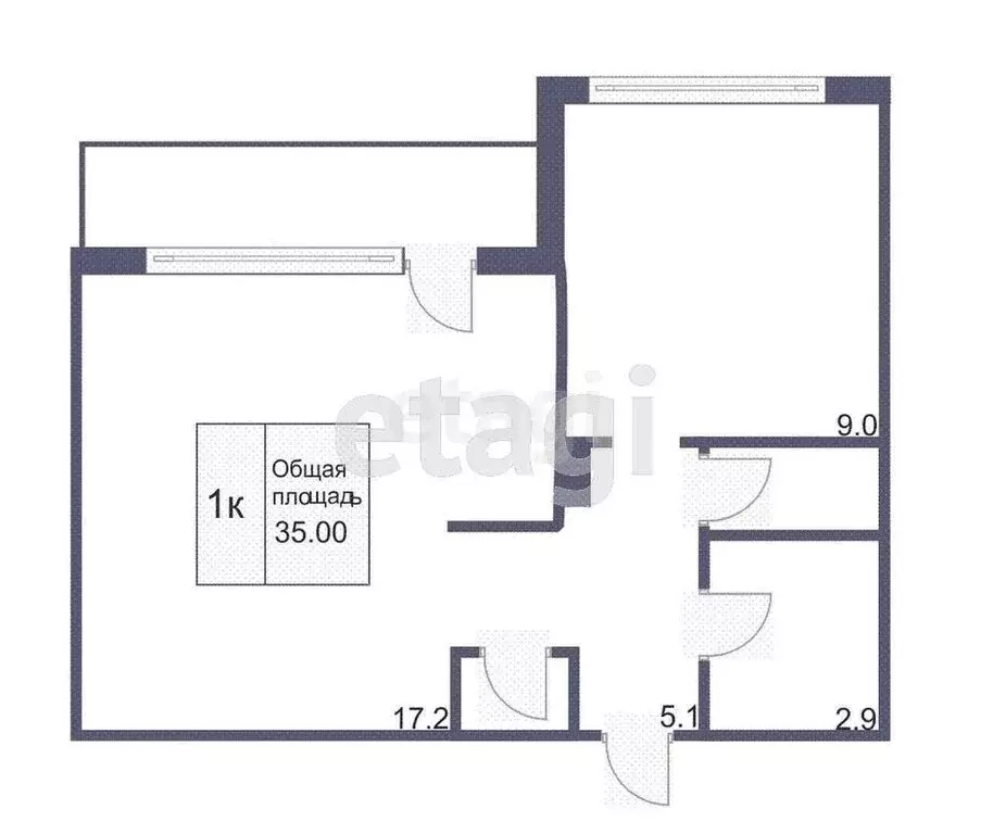 1-комнатная квартира: Кемерово, проспект Шахтёров, 85 (35 м) - Фото 0