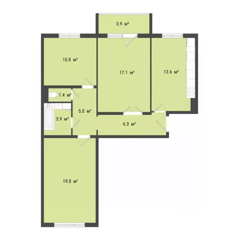 3-к кв. Омская область, Омск проезд 4-й Амурский, 11 (76.8 м) - Фото 1