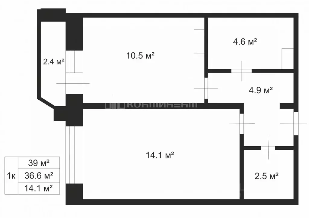 1-к кв. Владимирская область, Владимир Красноармейская ул., 37 (39.0 ... - Фото 2