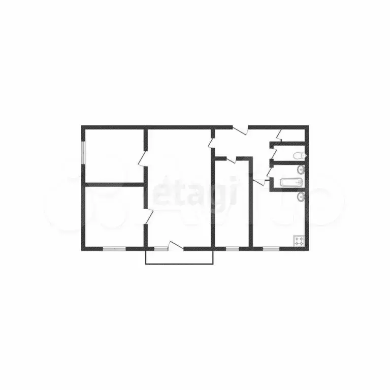 4-к. квартира, 60,6 м, 5/5 эт. - Фото 0