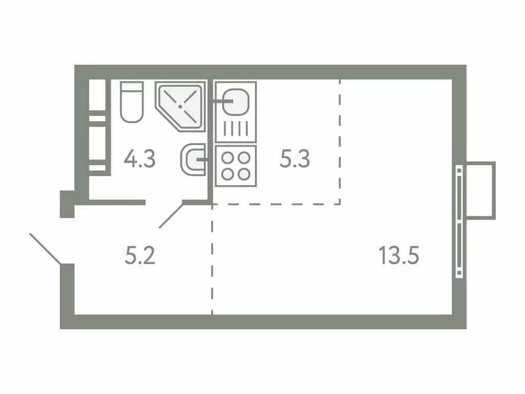 Квартира-студия: посёлок городского типа Молоково, жилой комплекс ... - Фото 1