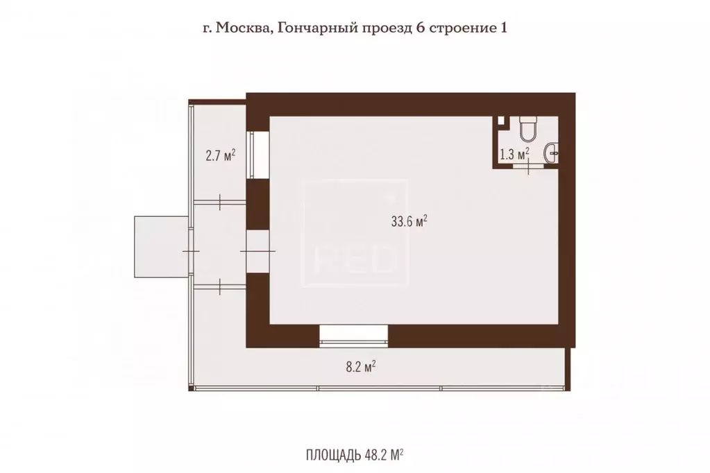 Торговая площадь в Москва Гончарный проезд, 6С1 (48 м) - Фото 2