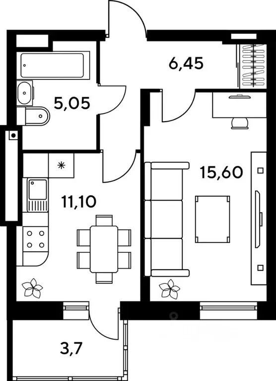 2-к кв. Ростовская область, Ростов-на-Дону бул. Платова, 12 (45.95 м) - Фото 0
