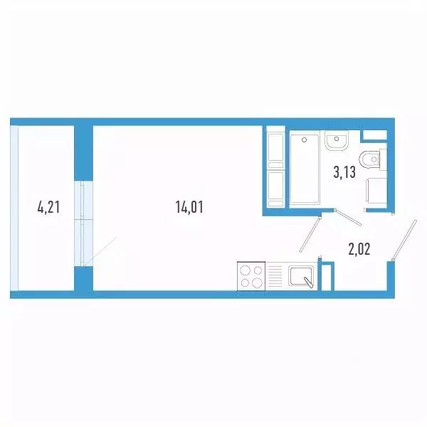 Студия Санкт-Петербург пос. Шушары,  (20.42 м) - Фото 0