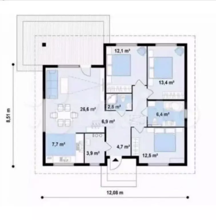 Дом в Тульская область, Тула городской округ, д. Прилепы 44 (88 м) - Фото 2