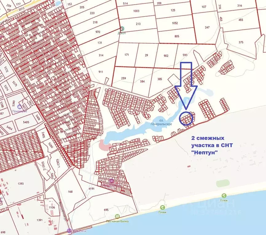 Участок в Крым, Ленинский район, Батальненское с/пос, Нептун СНТ  ... - Фото 1