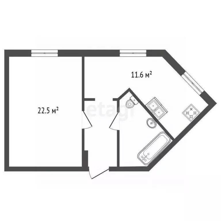1-к кв. Санкт-Петербург Мебельная ул., 21к1 (45.0 м) - Фото 2