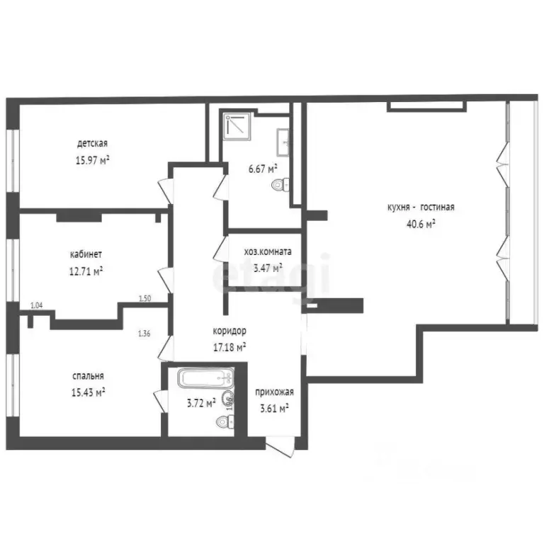3-к кв. Тюменская область, Тюмень ул. 50 лет Октября, 57В (122.8 м) - Фото 1