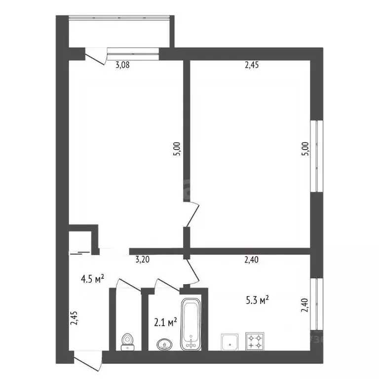 2-к кв. Амурская область, Благовещенск ул. Островского, 36А (41.0 м) - Фото 2