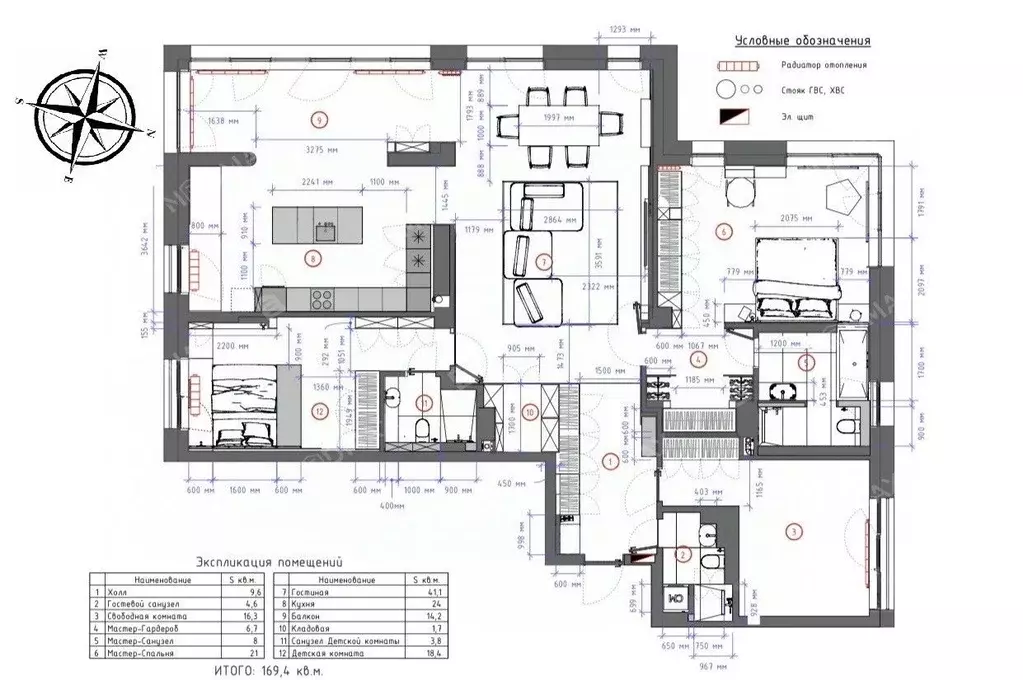 4-к кв. Санкт-Петербург Приморский просп., 78к5 (169.3 м) - Фото 2
