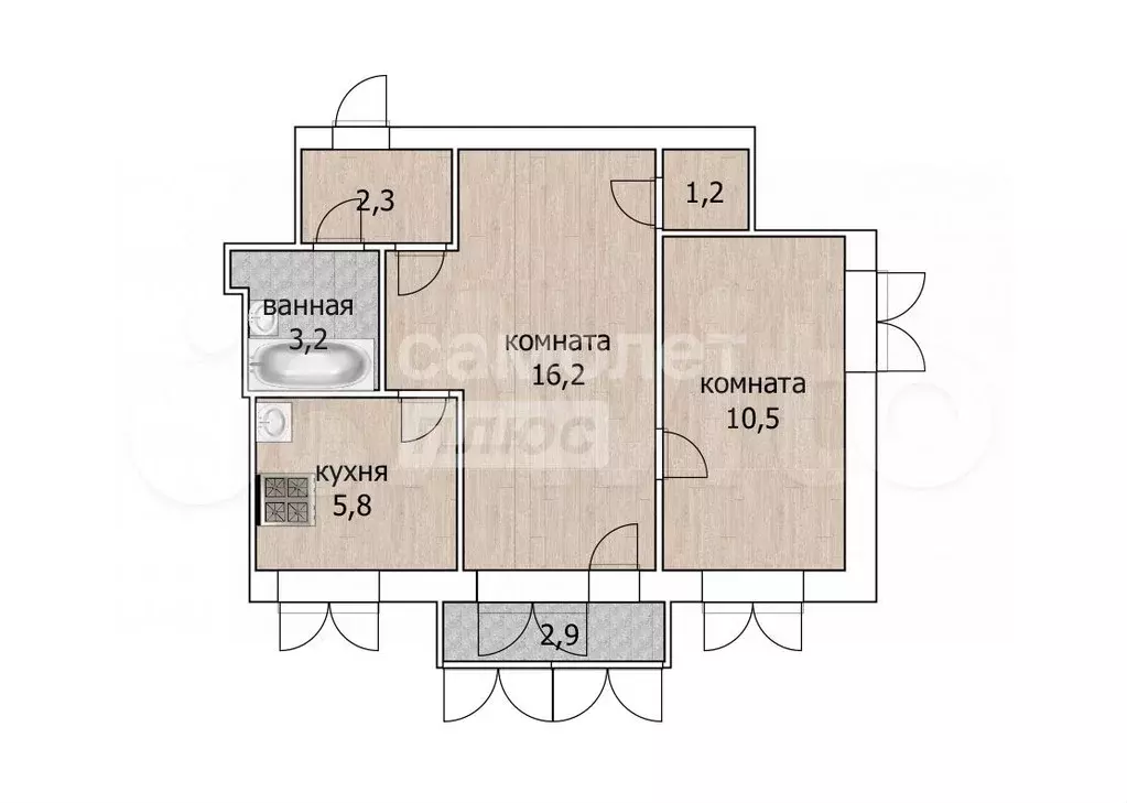 2-к. квартира, 40 м, 3/5 эт. - Фото 0