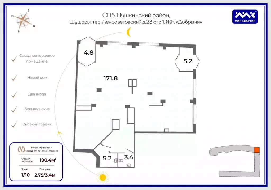 Торговая площадь в Санкт-Петербург пос. Шушары, Ленсоветовский тер., ... - Фото 1