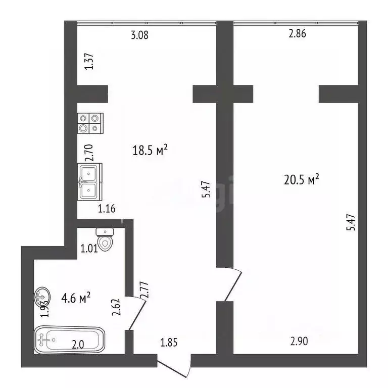 1-к кв. Крым, Бахчисарай ул. Грузинова, 61 (43.6 м) - Фото 1