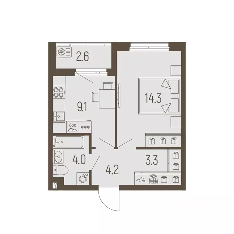 1-к кв. Пермский край, Пермь Подлесная ул., 55А (36.2 м) - Фото 1