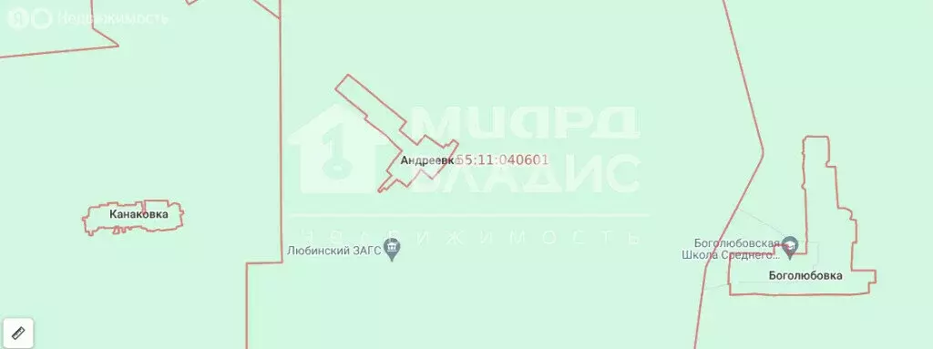 Участок в Любинский район, деревня Андреевка, Южная улица (50 м) - Фото 1