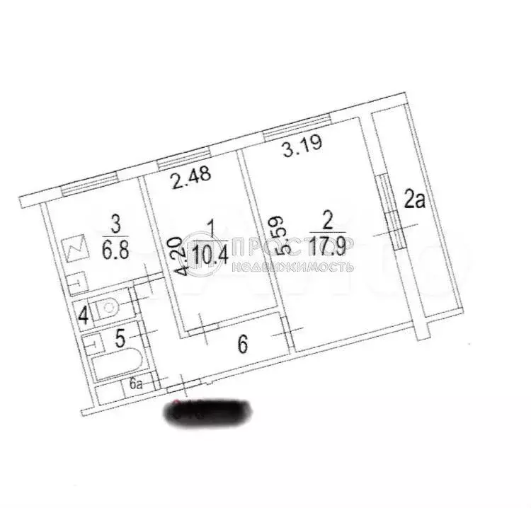 2-к. квартира, 45 м, 3/12 эт. - Фото 0