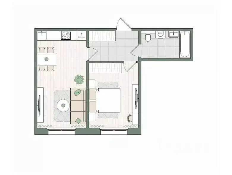 2-к кв. Кировская область, Киров Курочкины сл.,  (43.8 м) - Фото 1