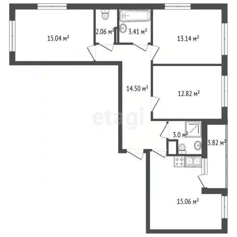 3-к кв. Санкт-Петербург дор. Кушелевская, 1к2 (80.0 м) - Фото 2