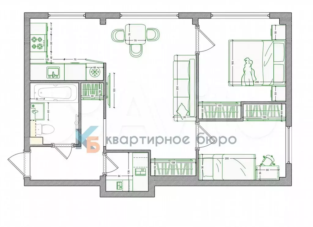 3-к. квартира, 49 м, 1/5 эт. - Фото 0