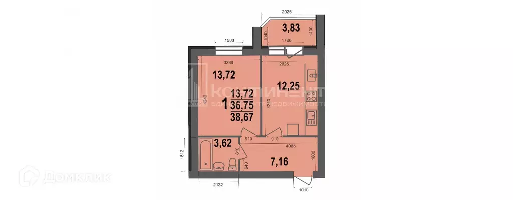 Продаётся 1-к квартира, 38.7 м - Фото 0