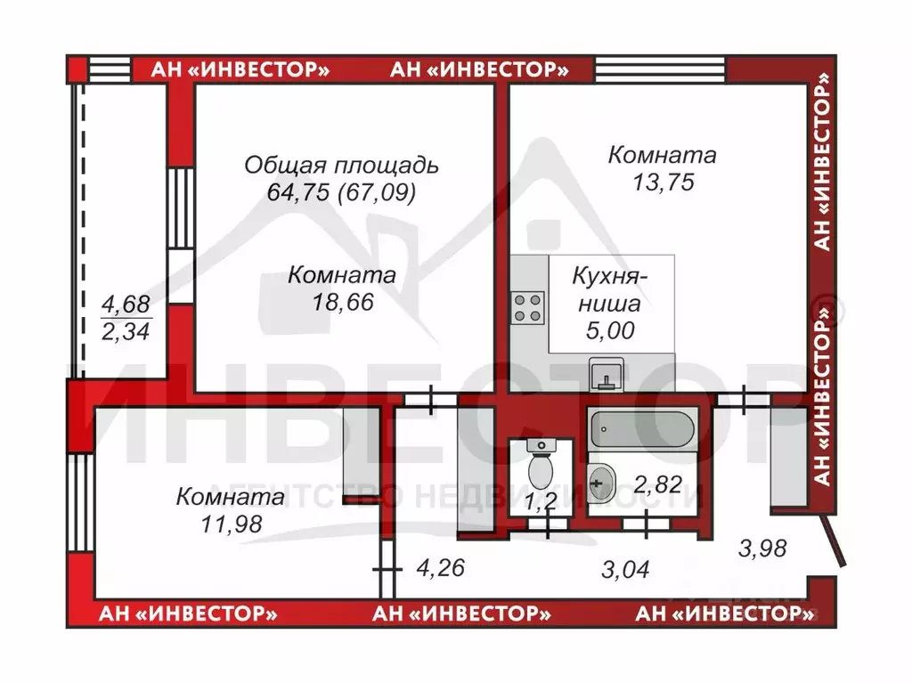 2-к кв. Челябинская область, Челябинск ул. Маршала Чуйкова, 11 (64.75 ... - Фото 2