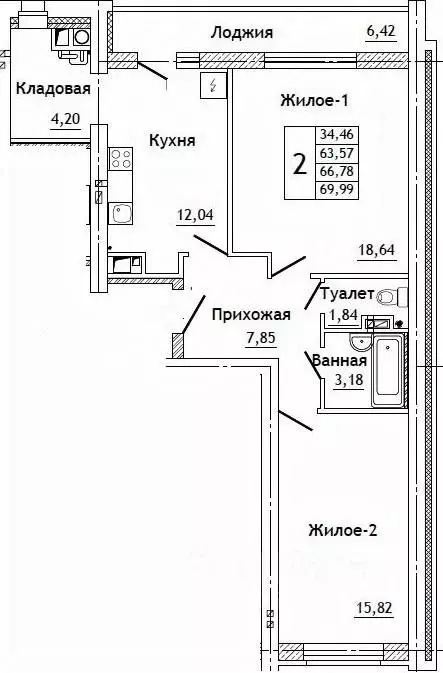 2-к кв. Смоленская область, Смоленский муниципальный округ, д. ... - Фото 1