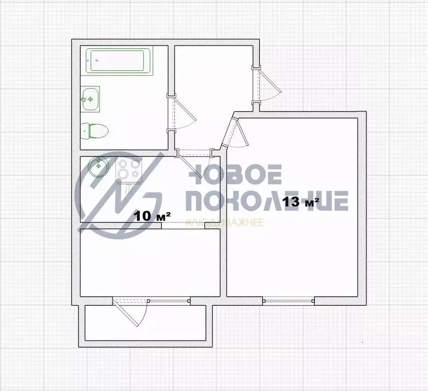 1-к кв. Омская область, Омск ул. 2-я Учхозная, 4к1 (30.5 м) - Фото 1