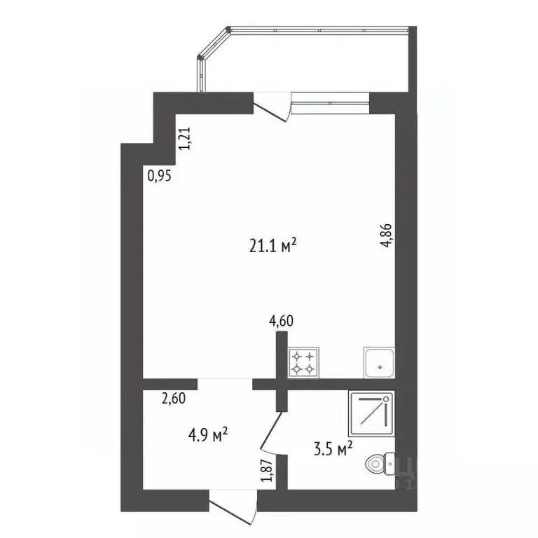 Студия Амурская область, Благовещенск ул. Горького, 238 (29.5 м) - Фото 2