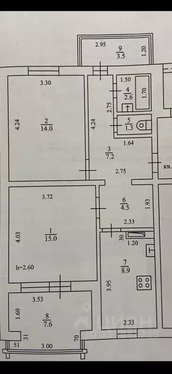 Квартира, 2 комнаты, 65 м - Фото 0