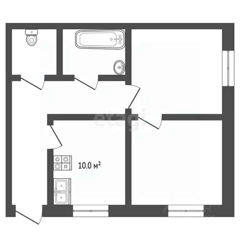 2-к кв. Ярославская область, Тутаев ул. Ушакова, 84 (28.0 м) - Фото 2