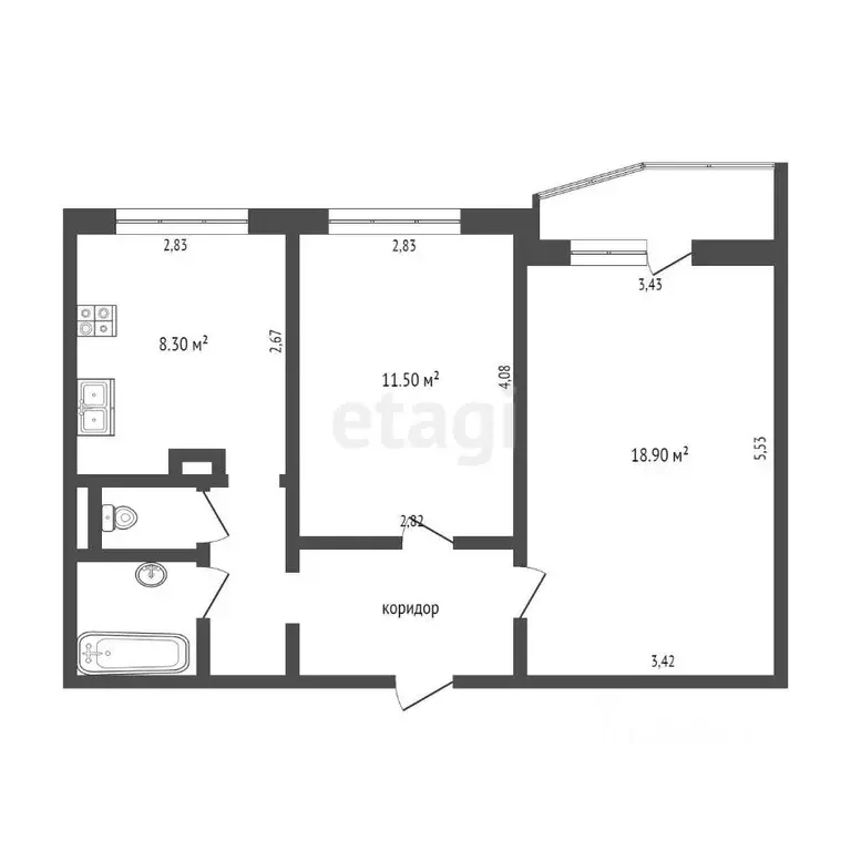 2-к кв. Москва Братеевская ул., 21К2 (50.5 м) - Фото 1