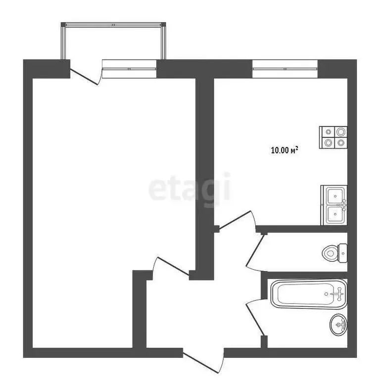 1-комнатная квартира: Тобольск, 7-й микрорайон, 4 (36 м) - Фото 0