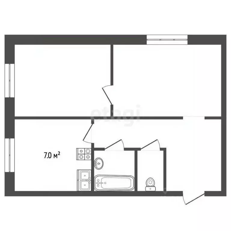 2-к кв. Саратовская область, Балашов Нефтяная ул., 54А (36.7 м) - Фото 2