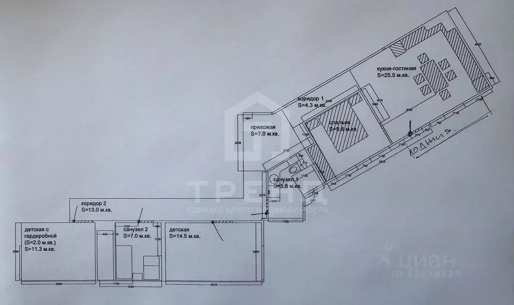 3-к кв. Санкт-Петербург пос. Парголово, ул. Федора Абрамова, 21к3 ... - Фото 2