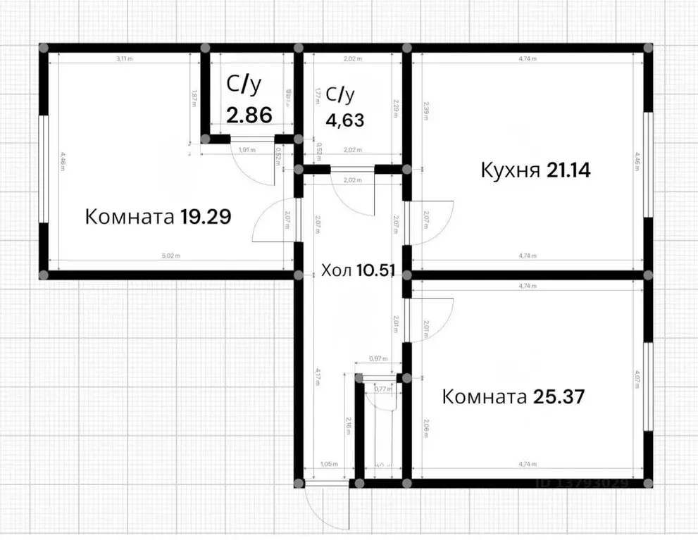 2-к кв. Кабардино-Балкария, Нальчик ул. Идарова, 176 (83.8 м) - Фото 2