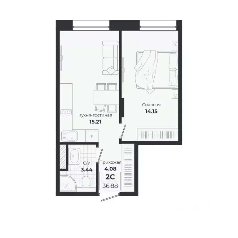 2-к кв. Новосибирская область, Новосибирск Лесоперевалка мкр, Ясный ... - Фото 0
