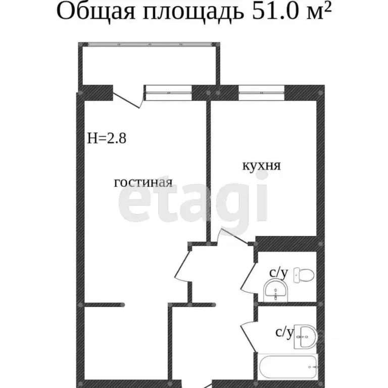 1-к кв. Иркутская область, Иркутск Юбилейный мкр, 122 (45.4 м) - Фото 2